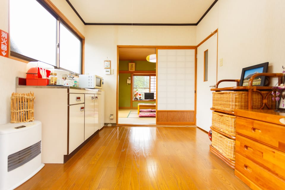 Japanese Style Room for 3 People with Kitchenette and Bathroom | Private kitchenette | Fridge, microwave, electric kettle, cookware/dishes/utensils