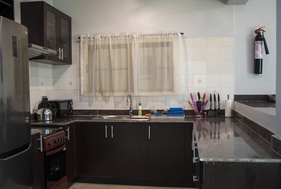 Standard Apartment, 2 Bedrooms | Private kitchen | Full-size fridge, microwave, oven, stovetop