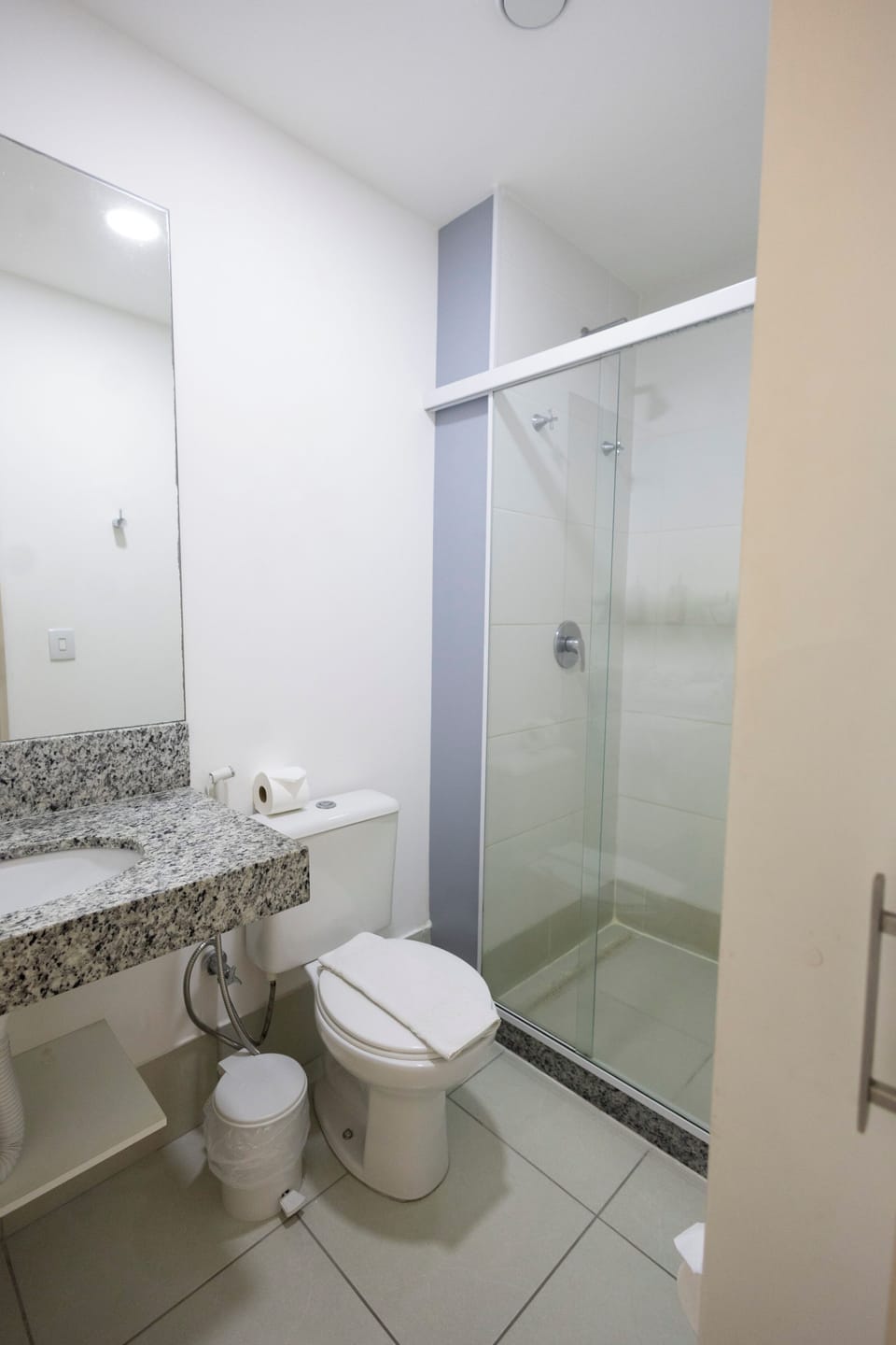 Shower, eco-friendly toiletries, hair dryer, towels
