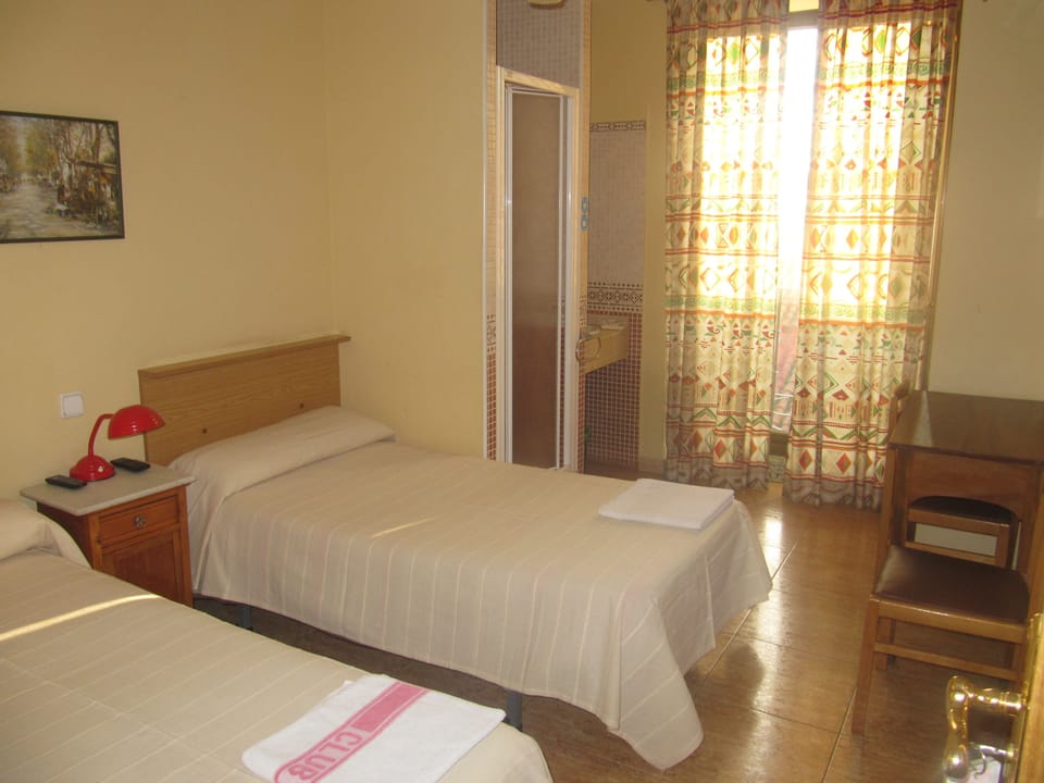 Double Room, Shared Bathroom (Private Shower and Sink) | Desk, blackout drapes, iron/ironing board, free WiFi