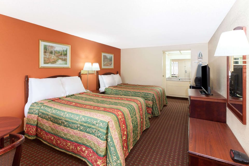 Room, 2 Double Beds, Non Smoking | Laptop workspace, iron/ironing board, cribs (surcharge)