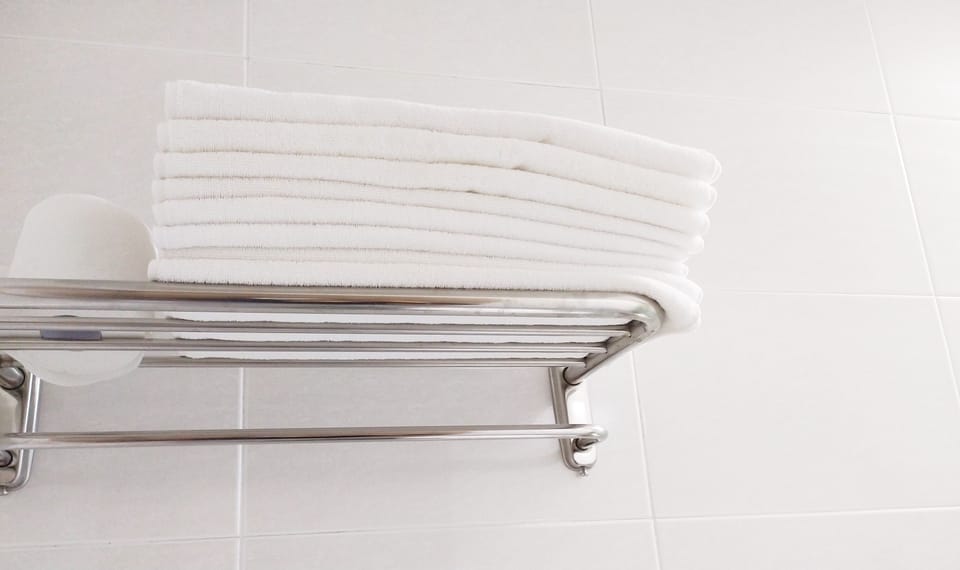 Shower, slippers, towels