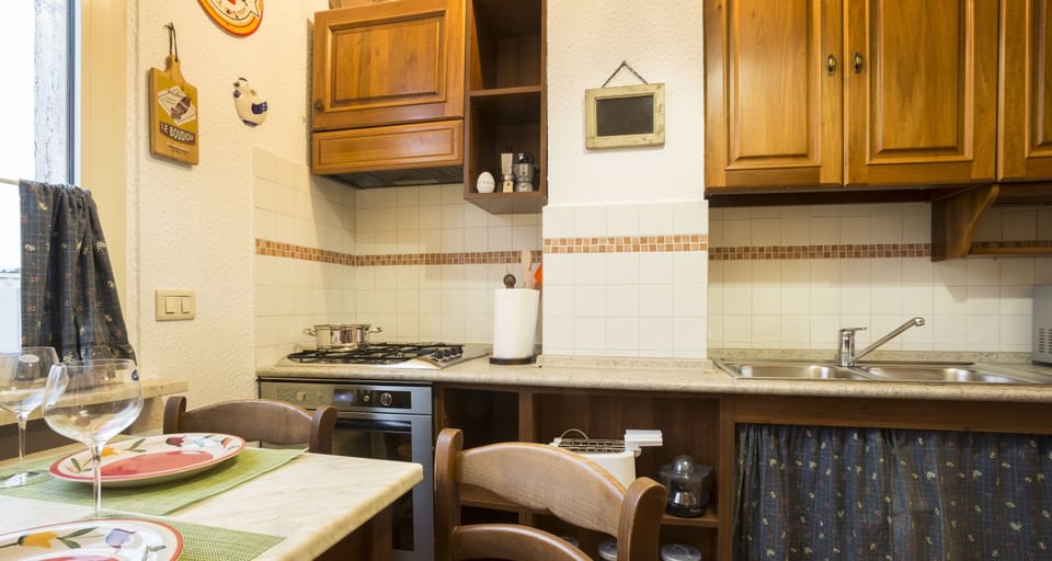 Full-size fridge, microwave, oven, stovetop