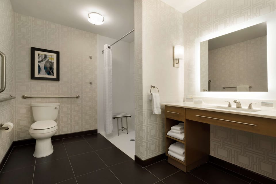 Studio, 1 King Bed, Accessible (Mobility & Hearing, Roll-in Shower) | Bathroom shower