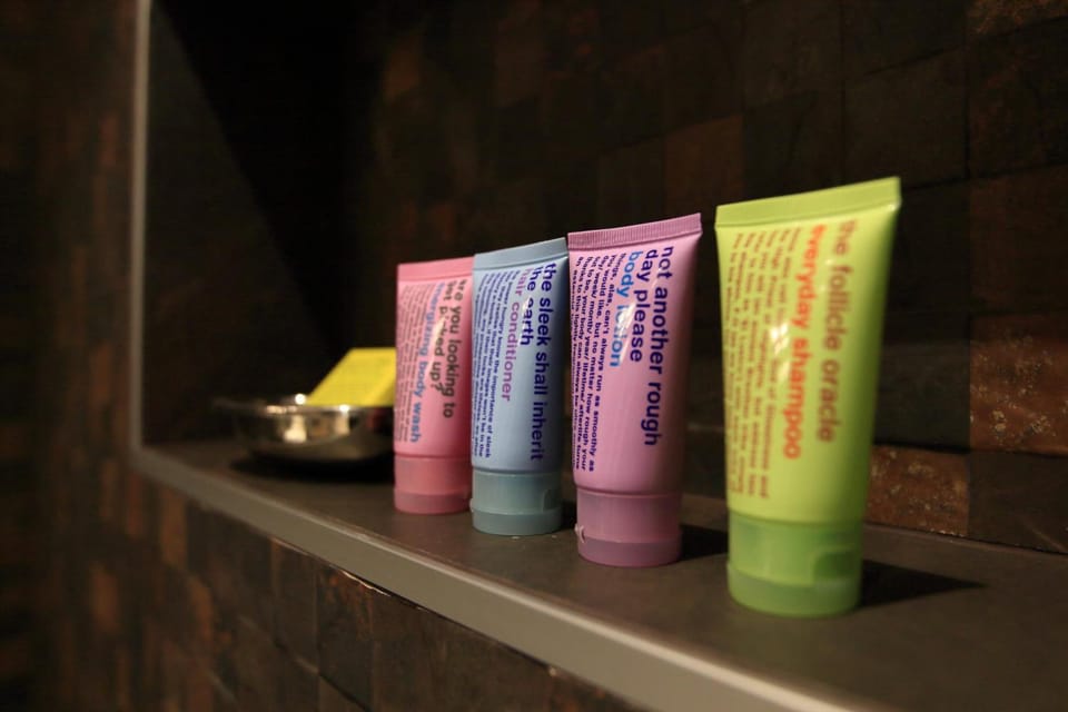 Free toiletries, hair dryer, bathrobes, slippers