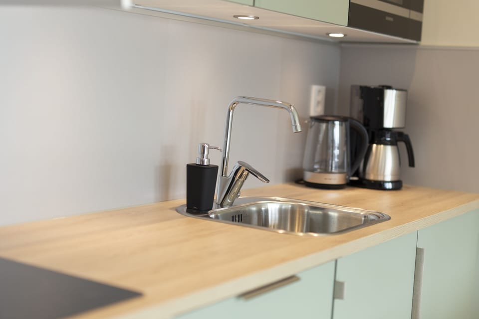 Apartment | Private kitchen | Oven, stovetop, dishwasher, coffee/tea maker