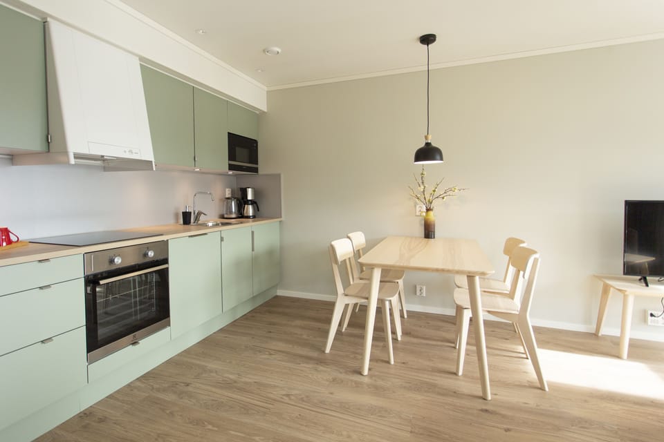 Apartment | Private kitchen | Oven, stovetop, dishwasher, coffee/tea maker