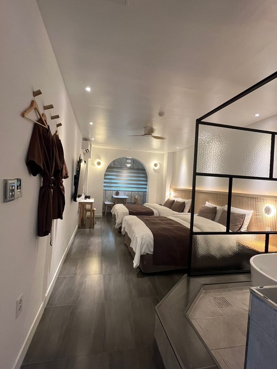 Premium bedding, down comforters, memory foam beds, in-room safe