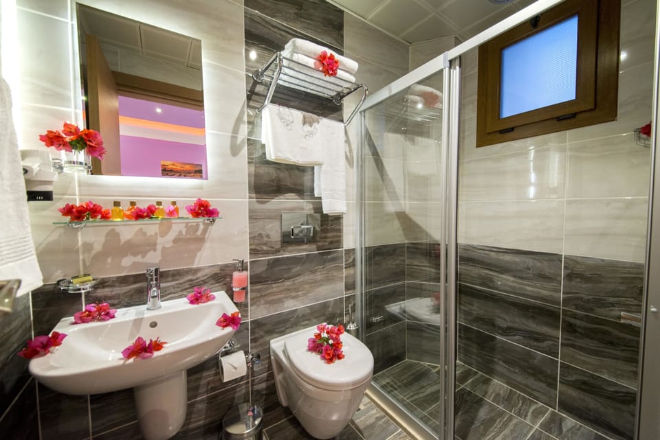 Twin Room | Bathroom | Shower, free toiletries, hair dryer, slippers