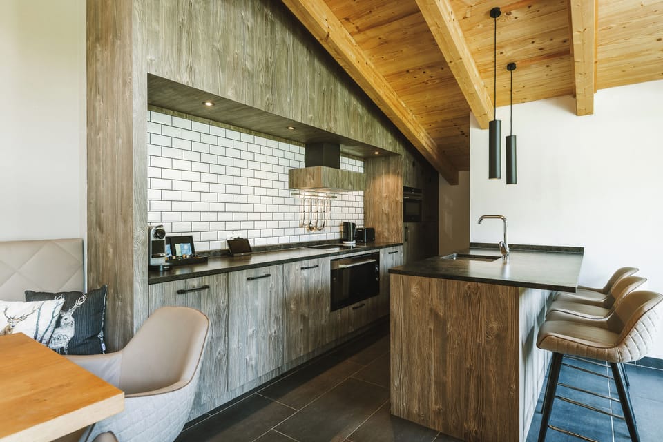 3-bedroom penthouse with private sauna | Private kitchen | Espresso maker, coffee/tea maker, electric kettle, highchair