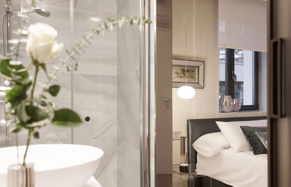 Design Double Room, Hill View (EGUZKI) | Bathroom | Shower, free toiletries, hair dryer, bathrobes