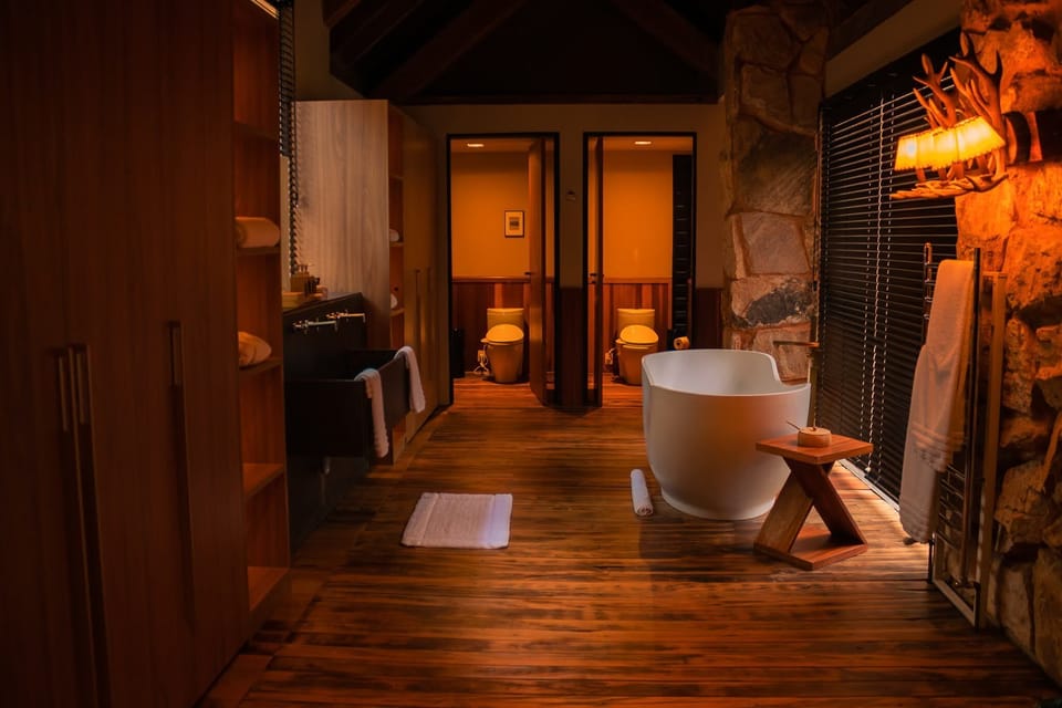 Villa Botanique - Antese | Bathroom | Deep soaking tub, free toiletries, hair dryer, bathrobes