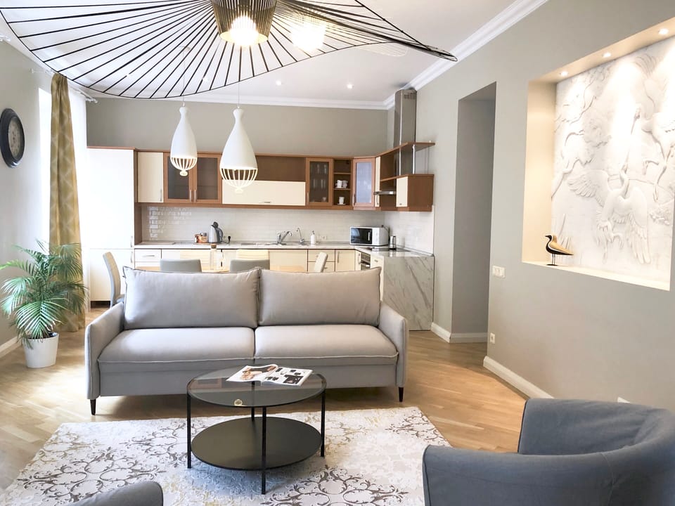 Superior 2 Bedrooms Apartment Traku St.18 | Living area | 43-inch LCD TV with cable channels, TV, Netflix