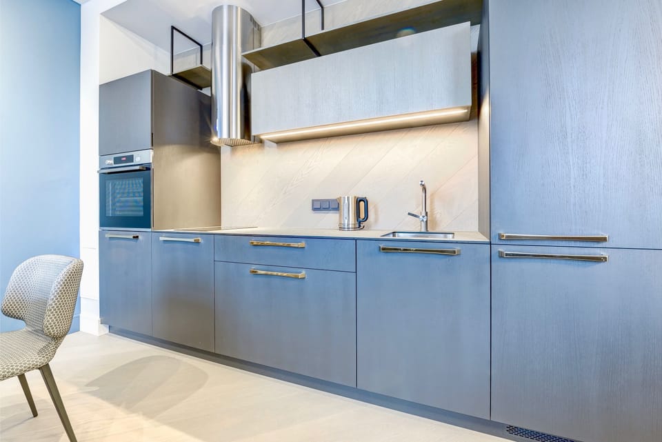 Luxury Apartment Town Hall sq. View Didzioji St.20 | Private kitchen | Full-size fridge, oven, stovetop, coffee/tea maker