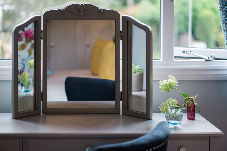 Individually decorated, desk, soundproofing, iron/ironing board