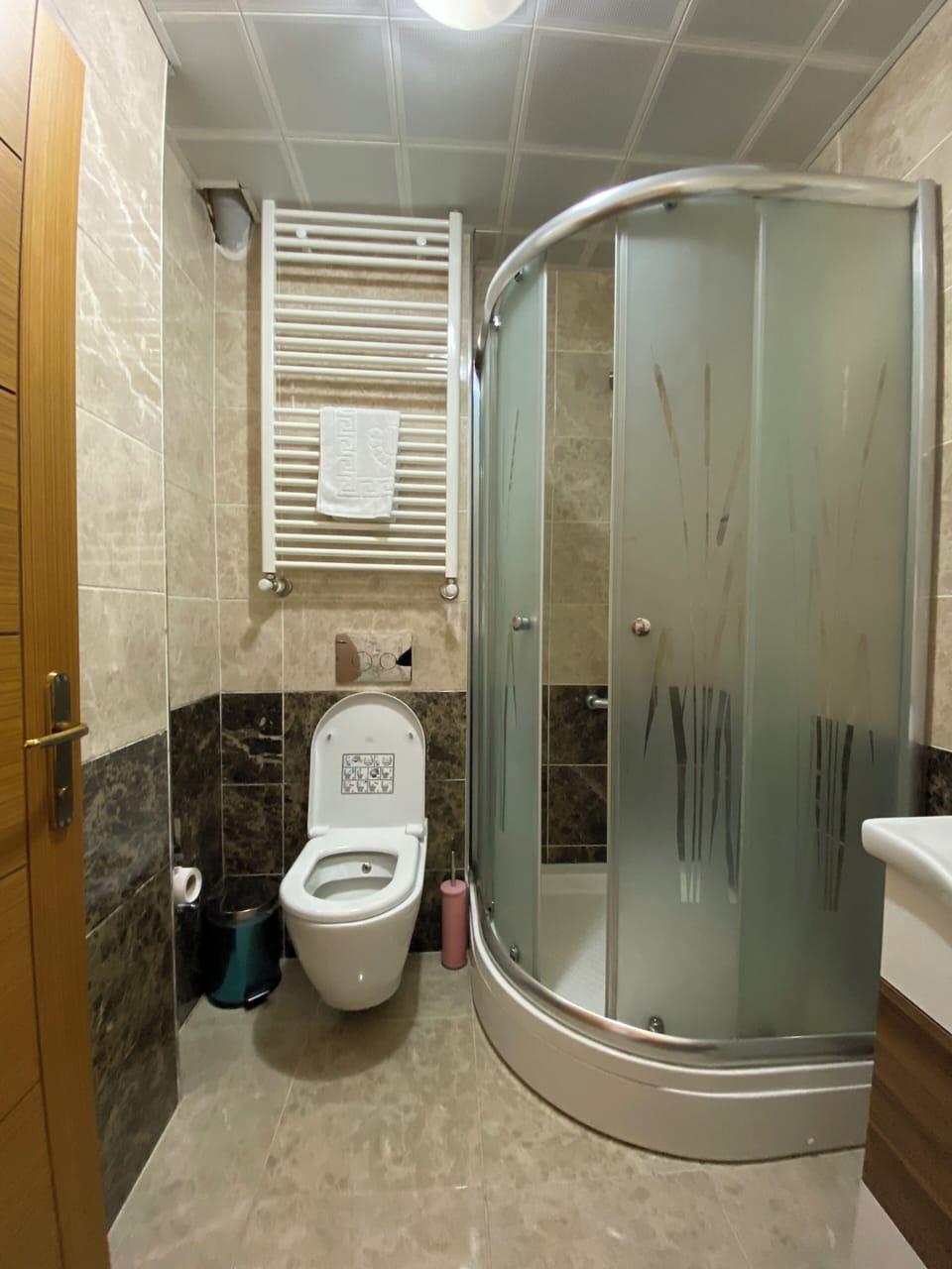 Shower, free toiletries, hair dryer, bathrobes