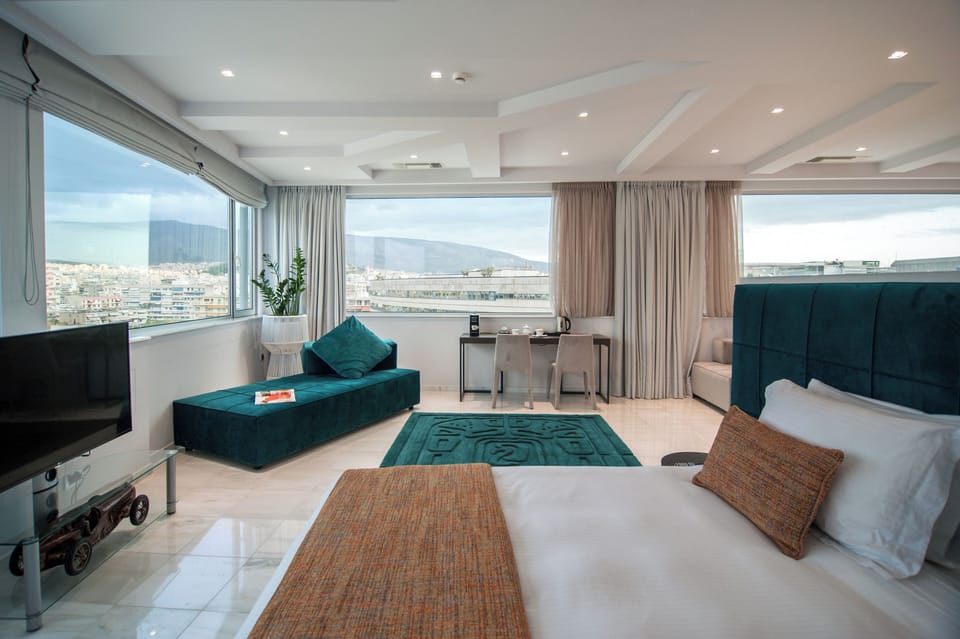 Penthouse, Acropolis View | Premium bedding, minibar, in-room safe, individually decorated