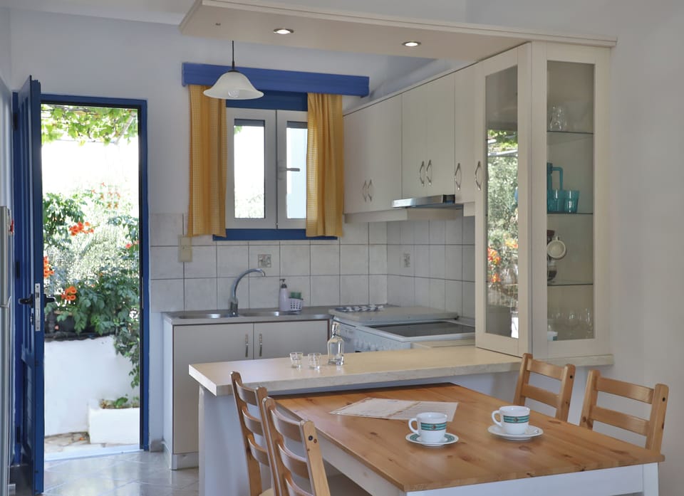 Apartment, 2 Bedrooms, Sea View | Private kitchen | Fridge, stovetop, coffee/tea maker, electric kettle