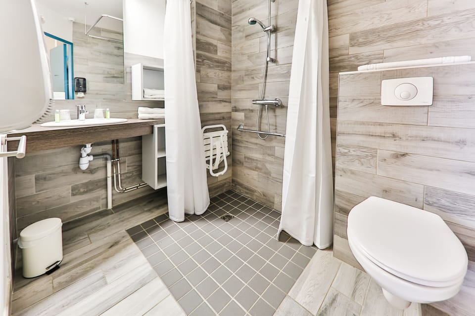 Premium bedding, desk, soundproofing, iron/ironing board