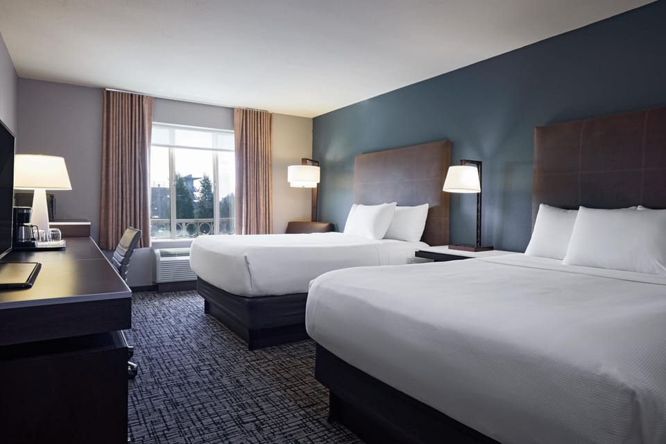 Standard Room, 2 Queen Beds | Hypo-allergenic bedding, pillowtop beds, desk, laptop workspace