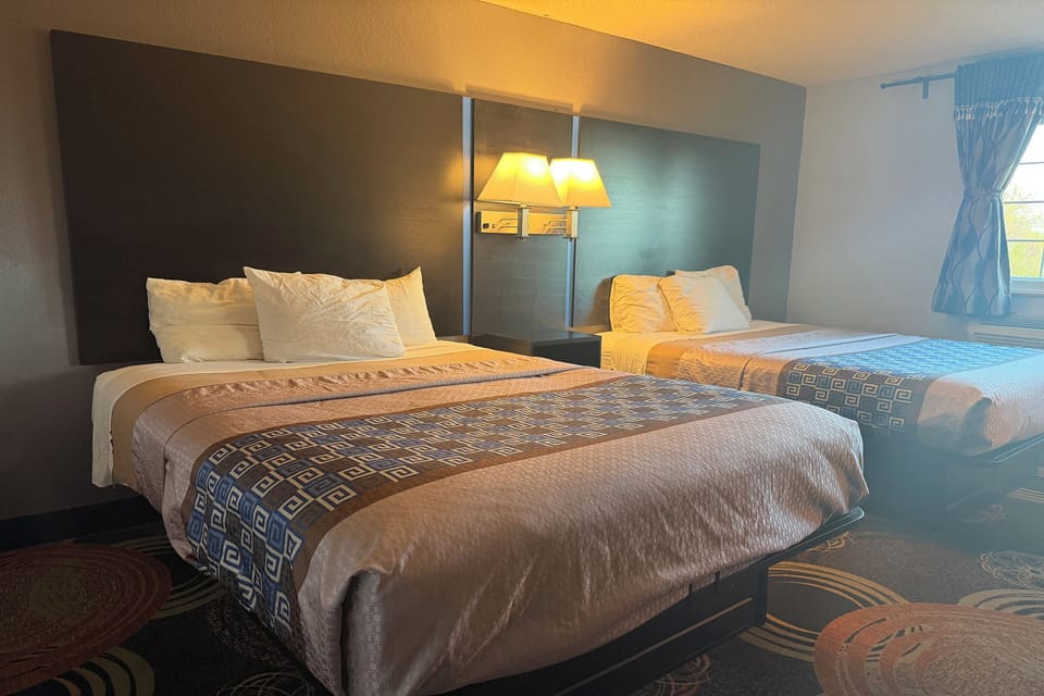 Standard Room, 2 Queen Beds, Non Smoking | Desk, bed sheets