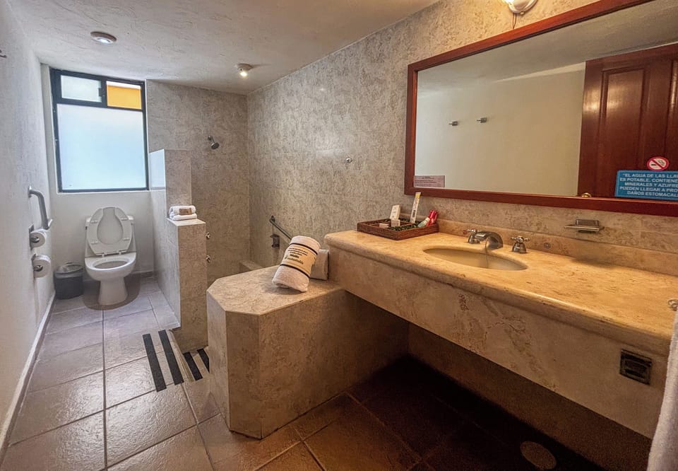 Free toiletries, hair dryer, towels