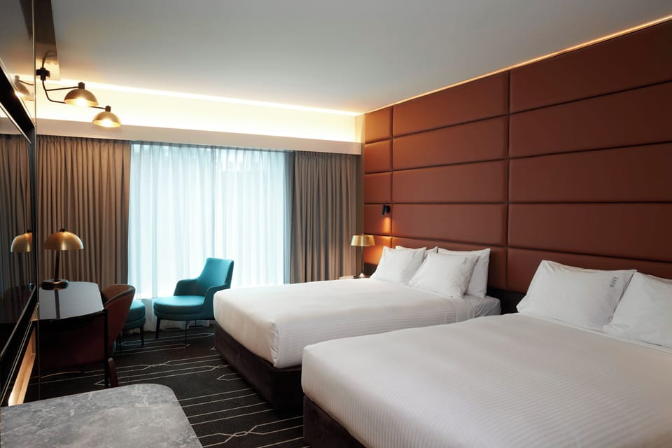 In-room safe, desk, laptop workspace, blackout drapes