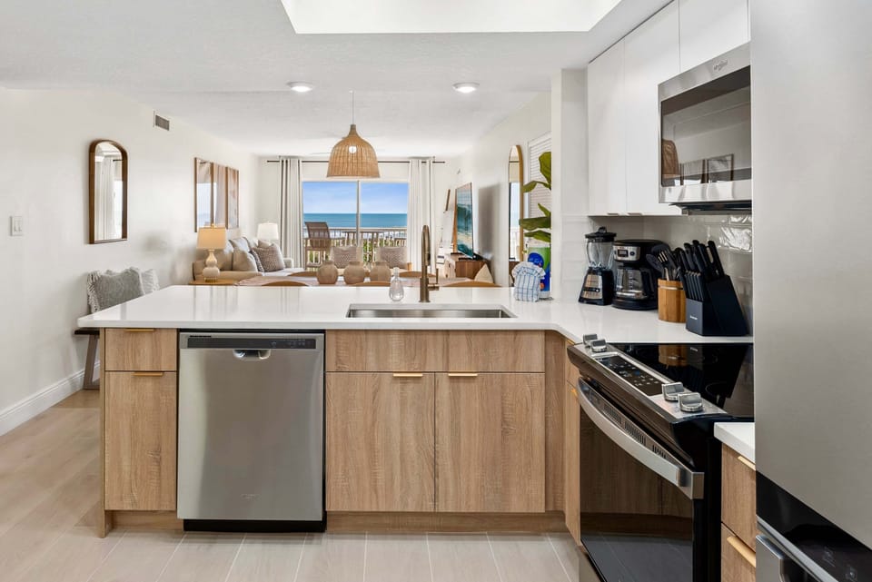 Direct Ocean View Deluxe Three-Bedroom Apartment - Unit 64 | Private kitchen | Fridge, microwave, oven, coffee/tea maker