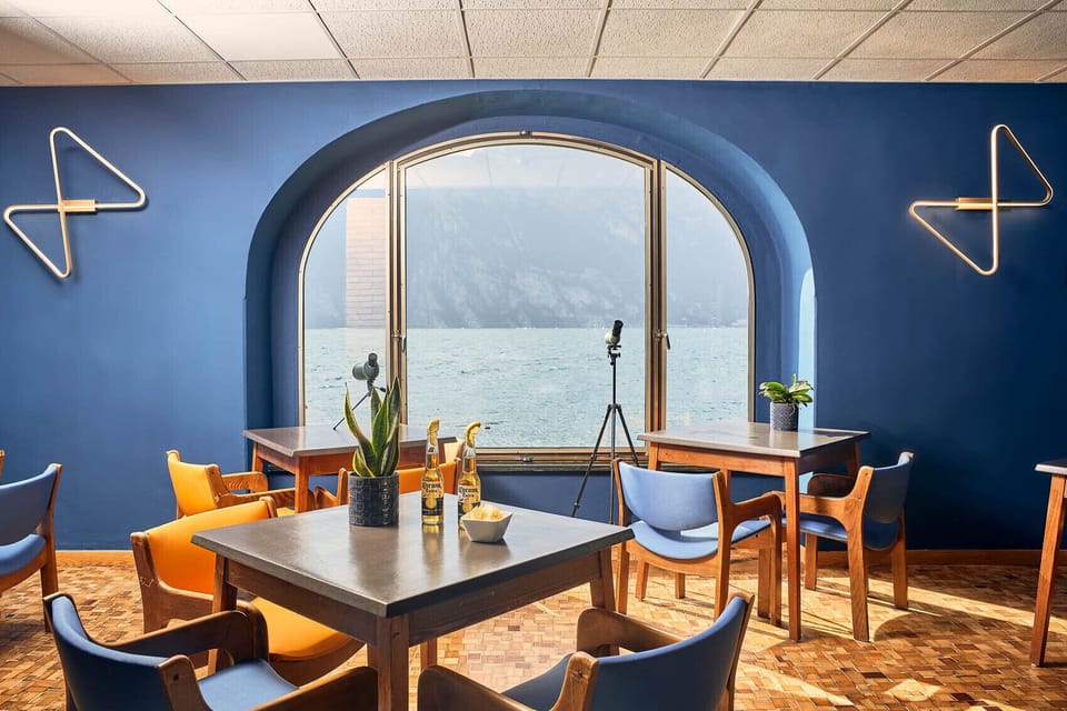 Rooftop bar, beach views, open daily