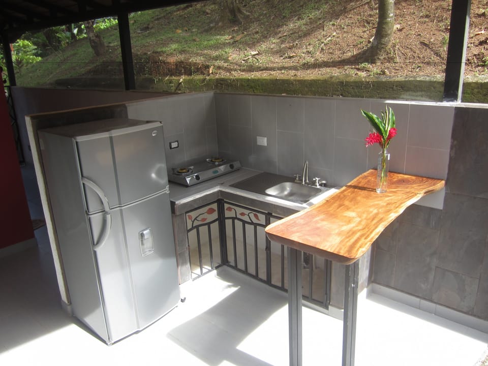 Romantic Room, Kitchenette, Garden View | Private kitchenette | Stovetop, highchair