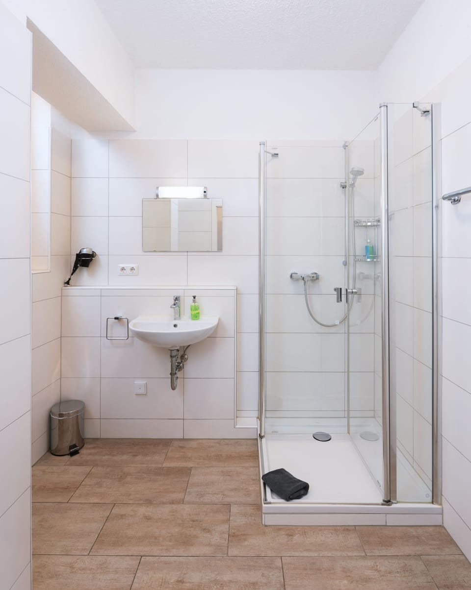 Classic Triple Room | Bathroom | Shower, hair dryer, towels, soap