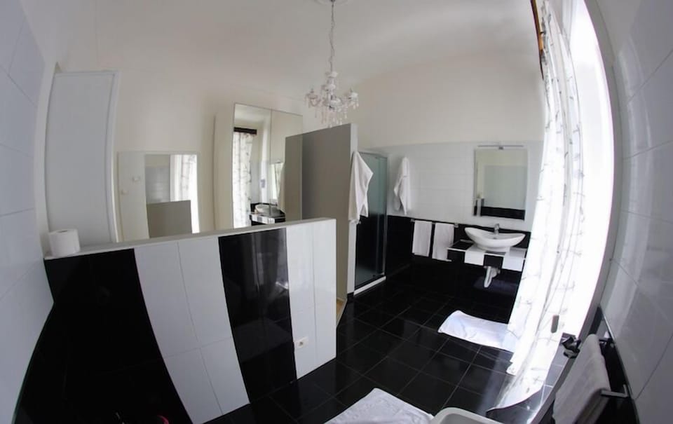 Shower, free toiletries, hair dryer, bidet