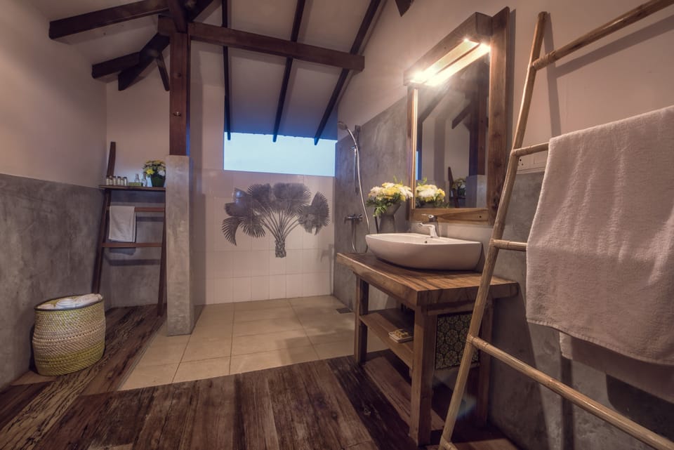 Deluxe Double Room | Bathroom | Shower, free toiletries, hair dryer, slippers