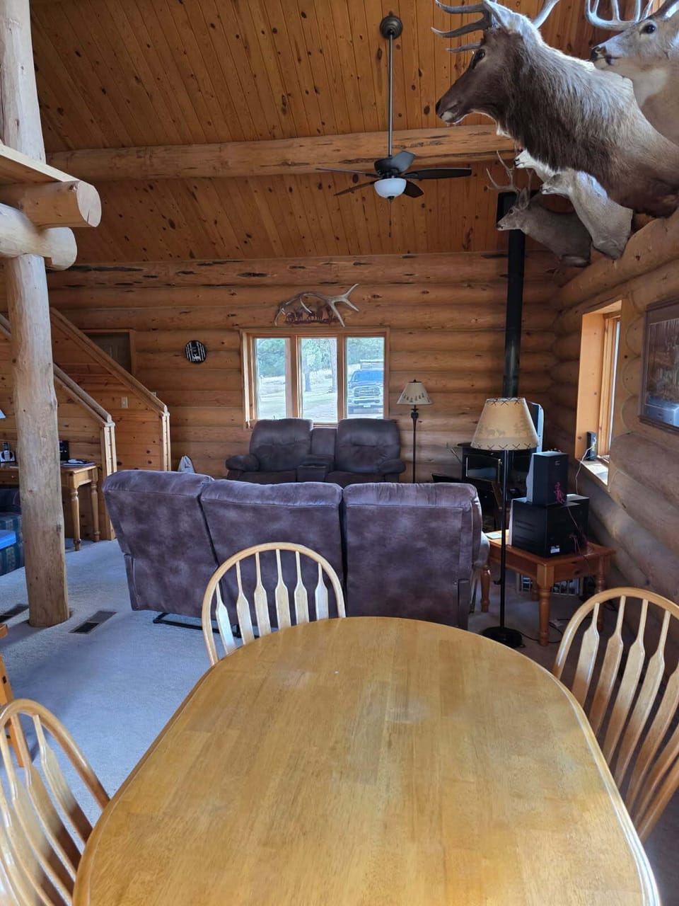 dining room table and living room