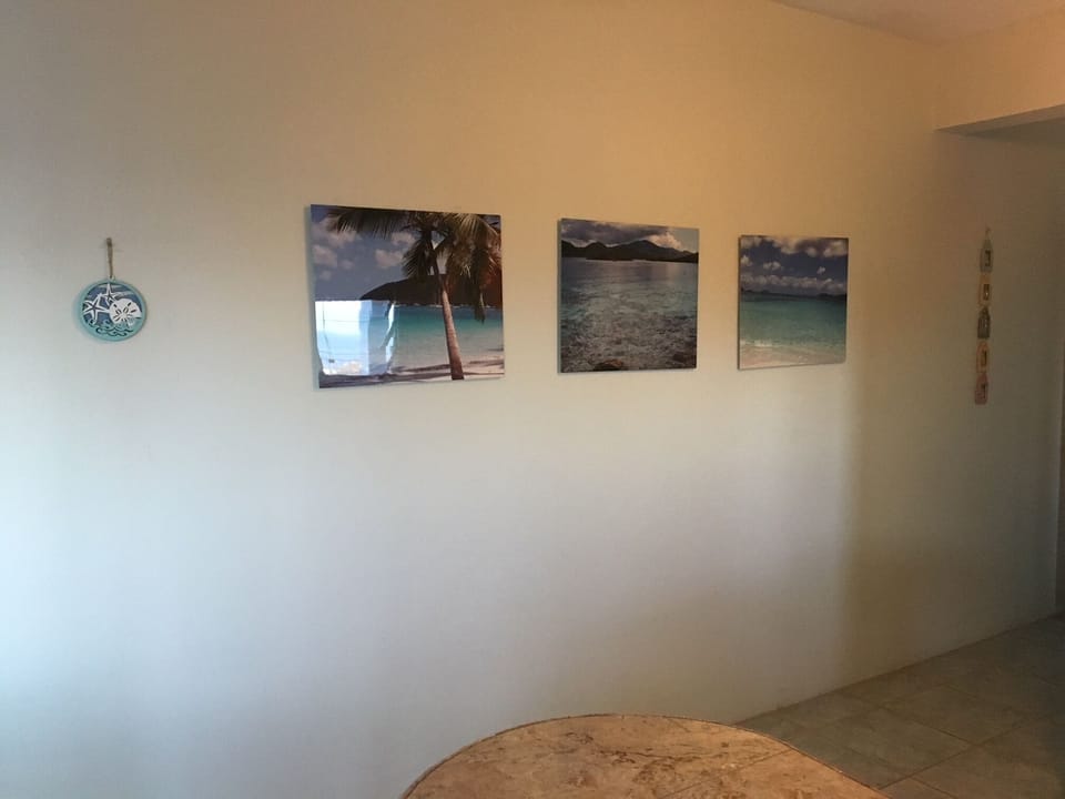 Some of our favorite St. John beaches decorate the walls.