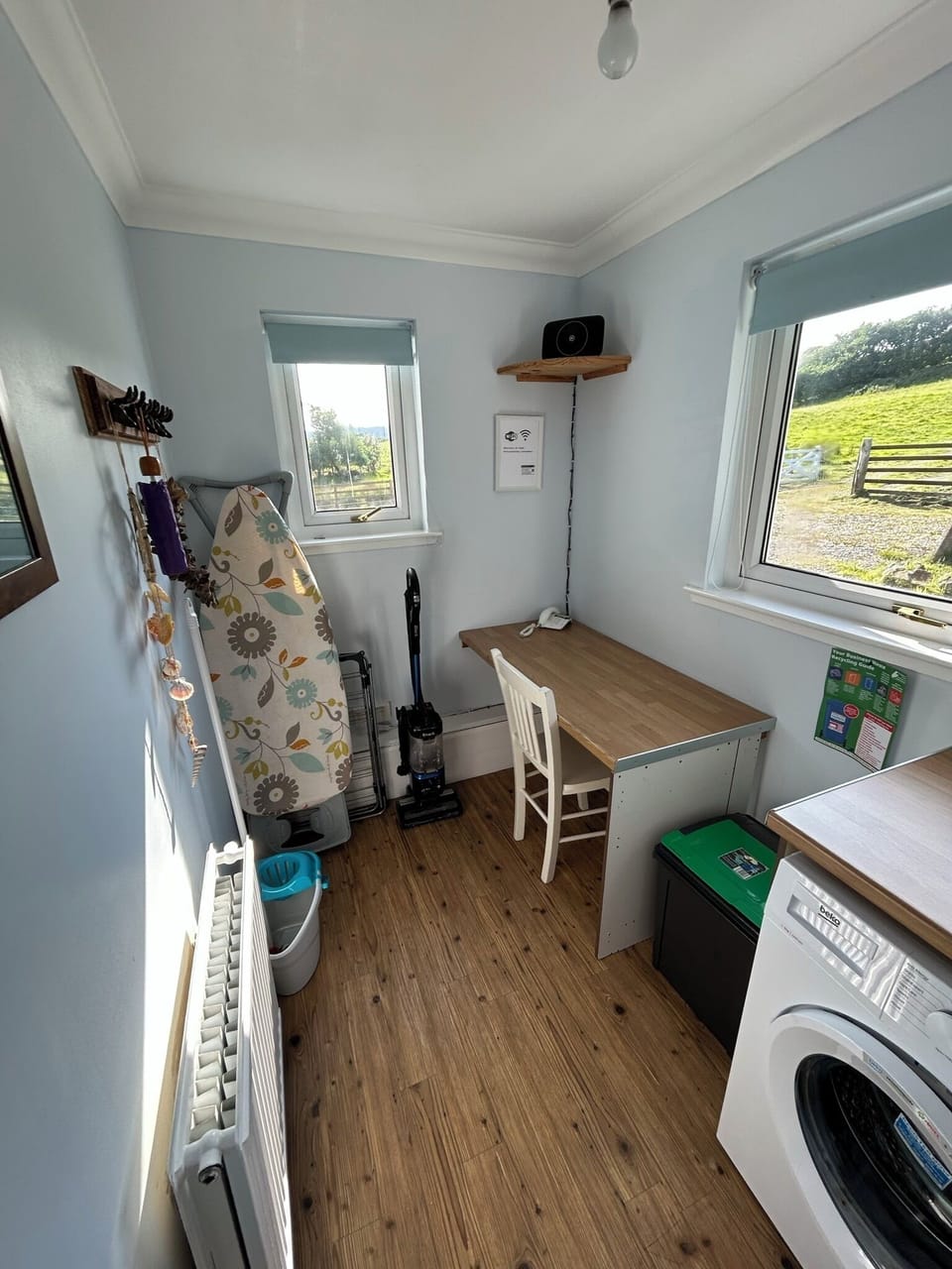 Utility room - Washing Machine, Dryer, Ironing board, iron & clothes airer