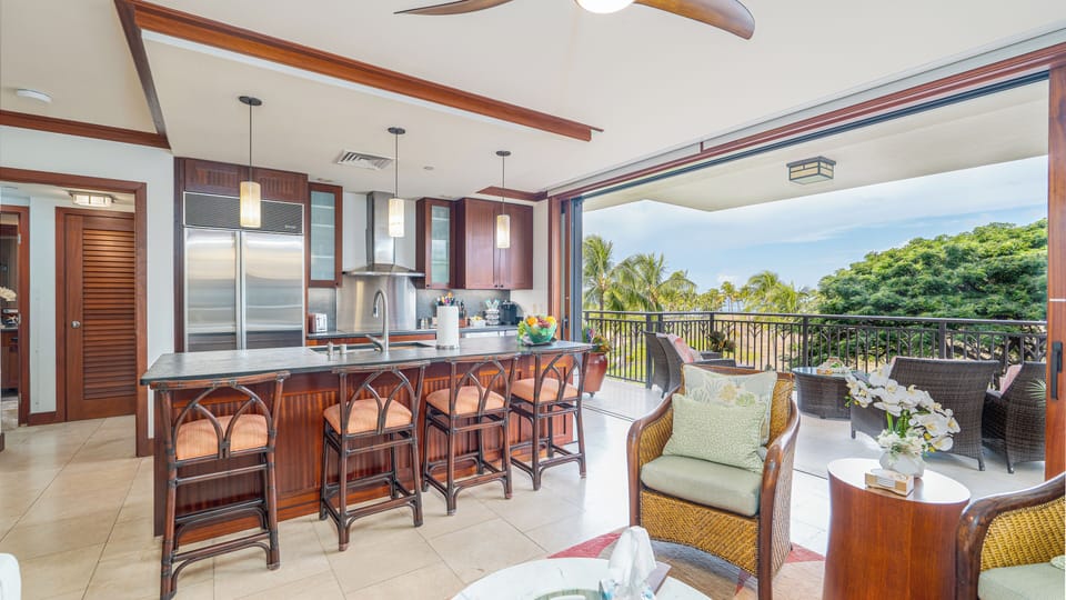 Kitchen island seating area for four