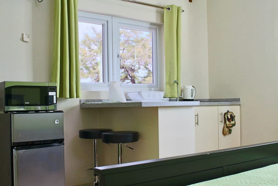 Fridge, microwave, paper towels