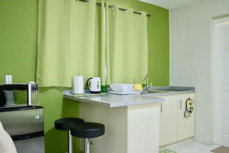 Deluxe Studio, 1 King Bed, Private Bathroom | Private kitchenette | Fridge, microwave, paper towels