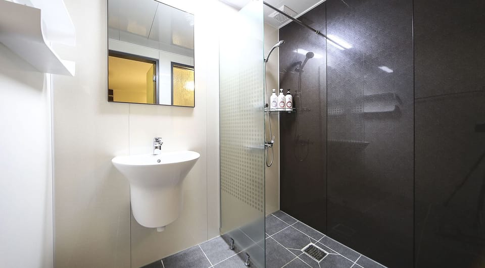 Deluxe Double Room (No Parking) | Bathroom | Hair dryer, bathrobes, slippers, towels