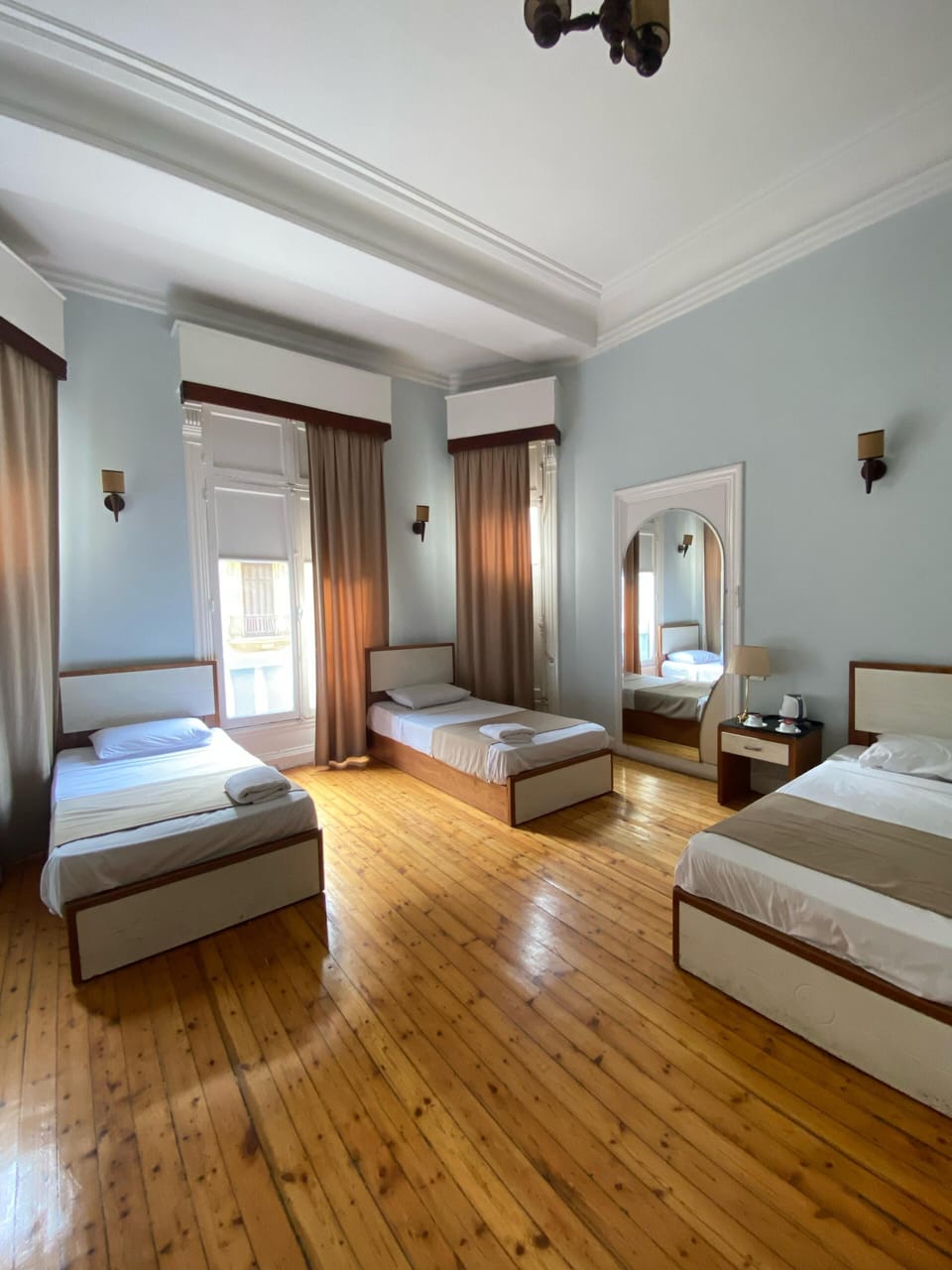 Classic Triple Room, 3 Twin Beds, City View | Premium bedding, in-room safe, desk, laptop workspace