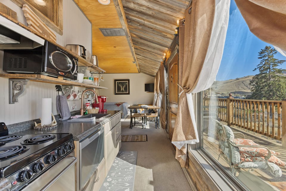 301 Penthouse Suite Park Mountain View with Deck | Private kitchen | Microwave, coffee/tea maker, eco-friendly cleaning products