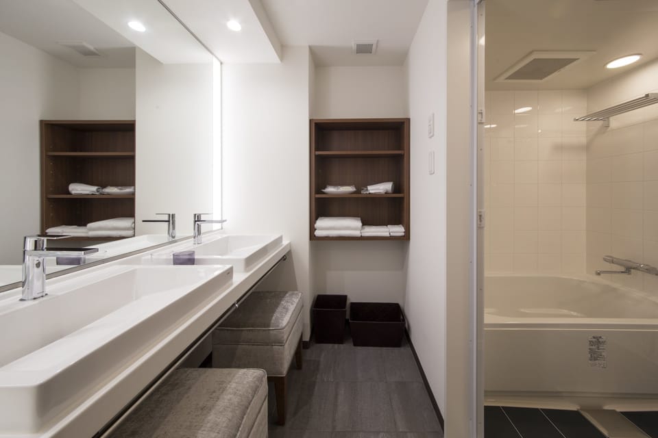 Free toiletries, hair dryer, slippers, bidet