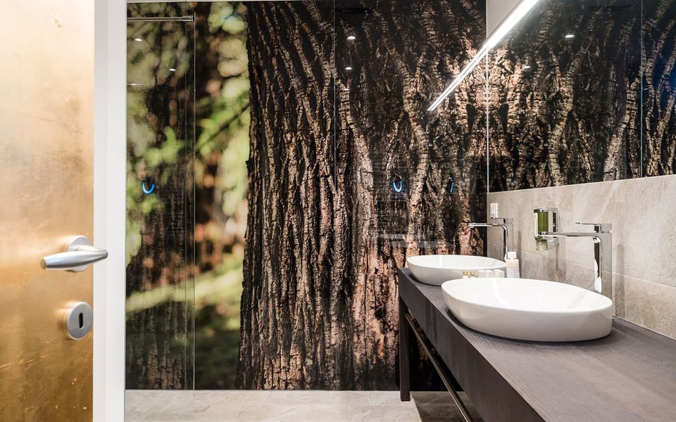 Luxury Studio Suite, 1 Bedroom, Jetted Tub, Mountainside | Bathroom | Hair dryer, bathrobes, bidet, heated floors