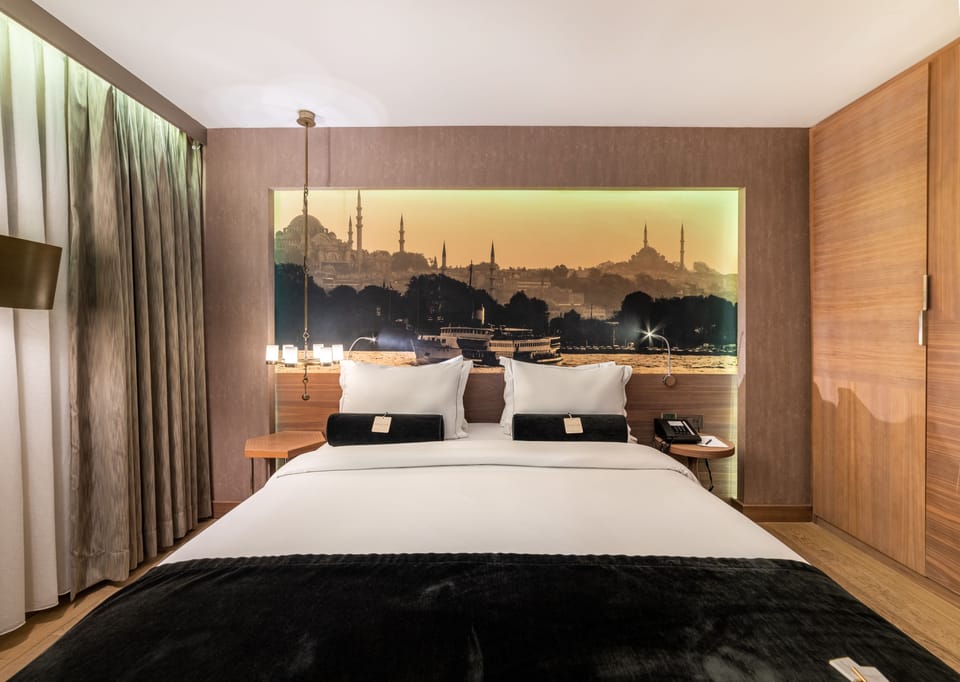 Hypo-allergenic bedding, minibar, in-room safe, desk