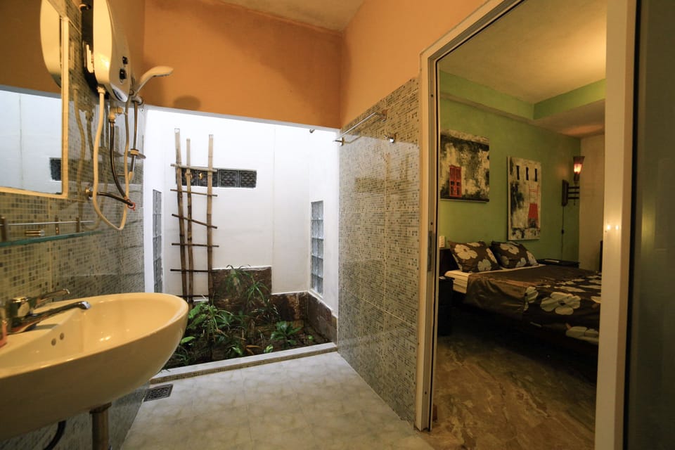 Deluxe Double Room | Bathroom | Shower, hair dryer, bathrobes, slippers