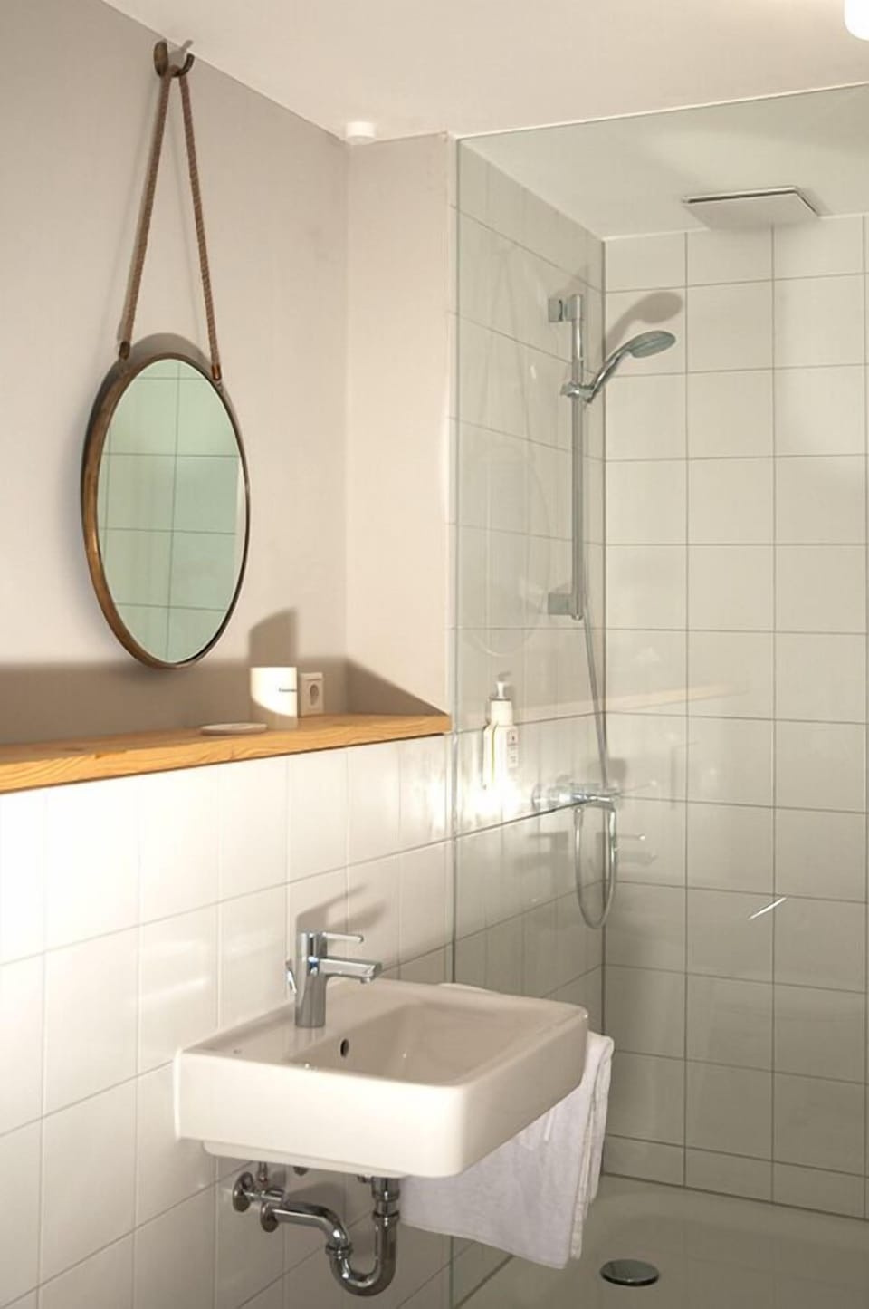 Shower, hair dryer (on request), heated floors (bathroom), towels