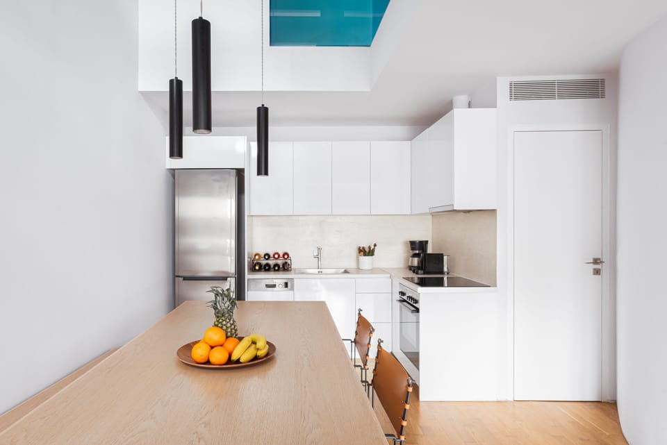 The Loft | Private kitchen | Fridge, espresso maker, coffee/tea maker, electric kettle