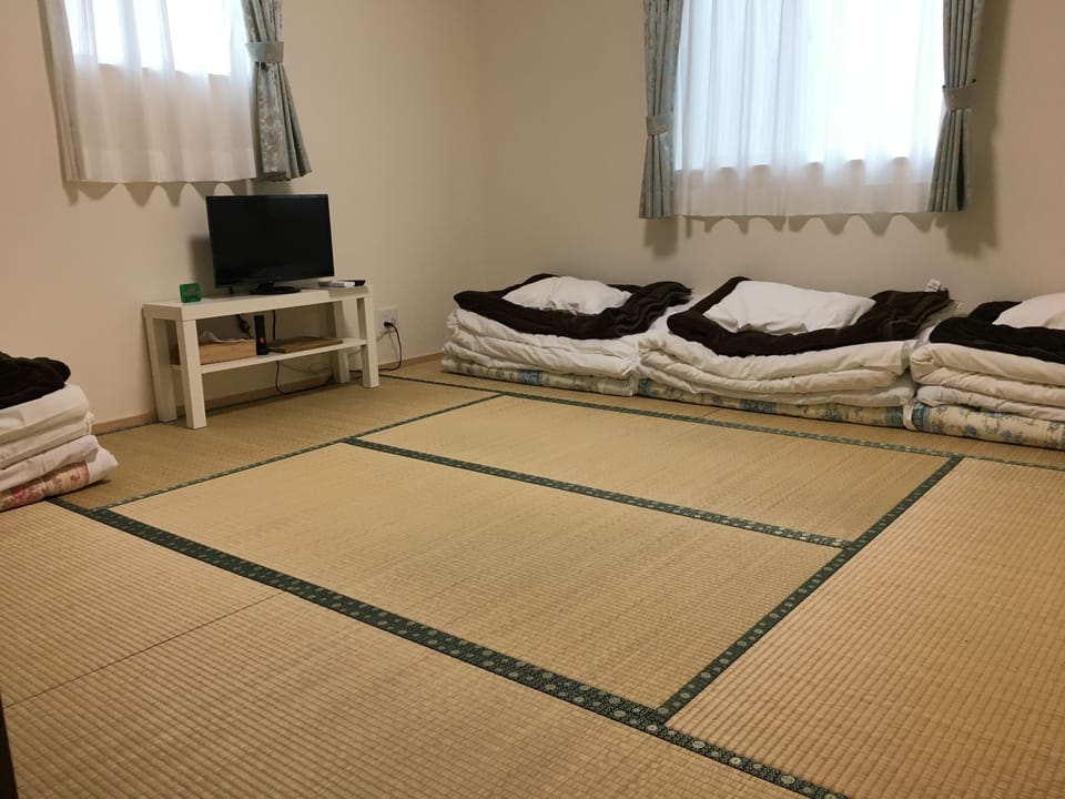 Private Japanese Style Room, Non Smoking (For 2-4 people, 8 tatami mats, Free Wi-Fi) | Desk, iron/ironing board (on request), WiFi (free), bed sheets
