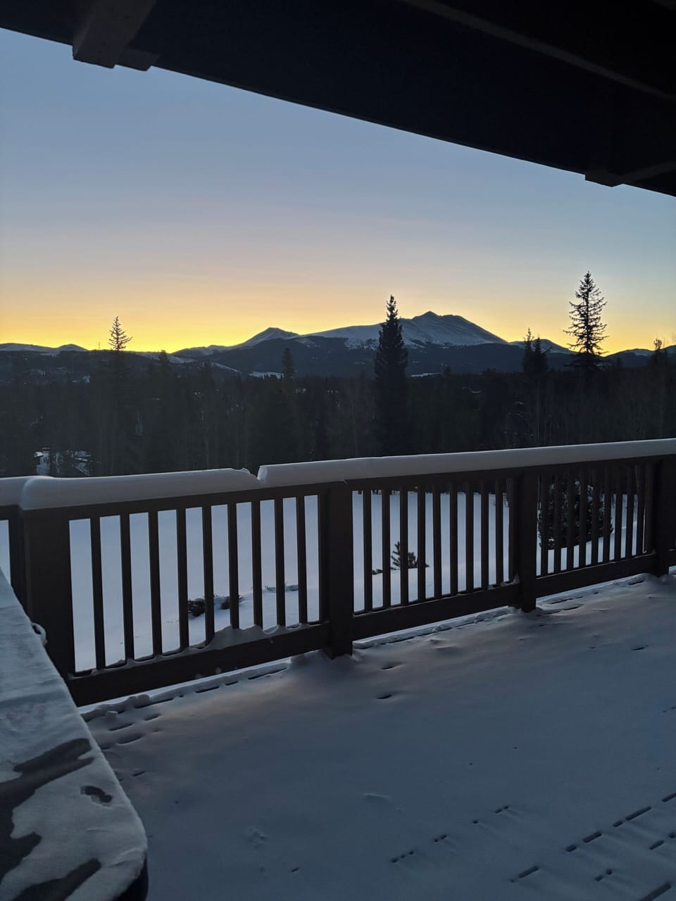 Morning sunrise with huge Breckenridge dumping of snow